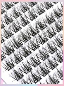 Dolly Lashes 100 piezas de pestañas postizas de mink artificial, efecto 3D natural, fácil de aplicar en los ojos, reutilizables, que dan un efecto instantáneo de ojos talla grande grandes, diseño segmentado para varias opciones de bricolaje, de 9-12mm para que puedas crear un par de ojos grandes personalizados - C - Ver 5