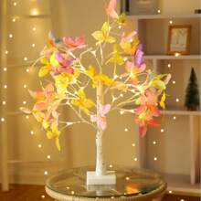 1pc Elegant LED Simulated Butterfly Desk Lamp, Romantic Decor Light, USB/Battery Powered Plastic Tabletop Lamp, Suitable For Valentine's Day, Wedding, Housewarming, Birthday, Holiday, Events, Home And Office - All Seasons