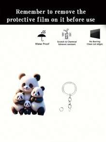 亚克力熊猫家族钥匙扣，2D 图形可爱新颖钥匙扣，适合感恩节、圣诞节、万圣节主题、DIY 礼物、背包吊坠配件、多功能独特钥匙扣、可爱温暖风格的汽车配件包饰背包，适合学校卡通哥特 Y2k