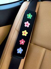 1 pièce /2 pièces Décoration florale pour ceinture de de voiture, protection pour l'épaule, housse de protection pour ceinture de anti-blocage, accessoires de voiture pour femmes - Taille Unique - Voir 2