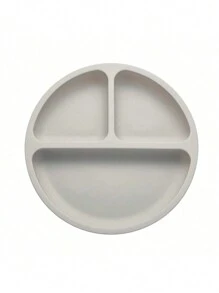 8 件婴儿硅胶餐具套装，儿童喂食餐具、盘子、碗、围兜、奶瓶、叉子和勺子、辅食用品 - 灰色 - 查看 6