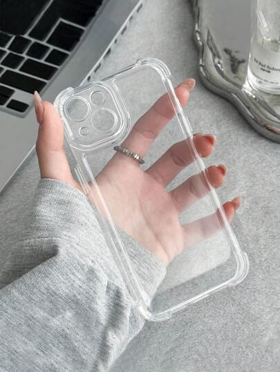 1pc Classic Minimalist Transparent Large Hole Soft Phone Case Compatible With IPhone 17, AIR, 17PRO, 17PROMAX, 16promax, 16E, 14/13, 12, 11 Pro Max, XS Max, X, XR, 8, 7, 6S, Plus, Mini, And Galaxy A13 5G, S21 FE5G, A15, A21S, A34, A12, S25, S21U, Anti-Drop Phone Case, Suitable As Birthday Gift, Girlfriend/Boyfriend Or Personal Use