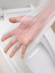 1-50片装一次性透明塑料马桶座垫，易于清洁，防水旅行卫生垫带衬里，经济实惠的家居用品，浴室装饰，秋季装饰 - 彩色 - 查看 5