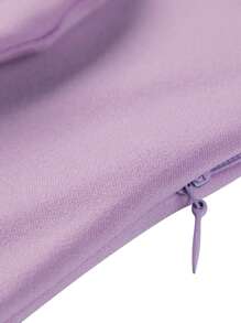Women's Ruffle Trim Bodycon Midi Dress V Neck Flutter Sleeve Ruched Side Party Dress For Wedding Guest - Dusty Purple - View 9