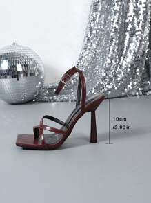 Sandales sexy pour femmes à talon haut et pointe carrée