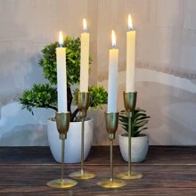 4 szt. metalowych świeczników z kutego żelaza, rekwizyty do zdjęć na kolację przy świecach, dekoracje urodzinowe na rocznicę ślubu, dekoracje stołu do salonu, romantyczne prezenty na walentynki, Boże Narodzenie