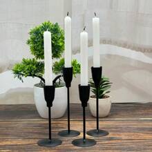 4 szt. metalowych świeczników z kutego żelaza, rekwizyty do zdjęć na kolację przy świecach, dekoracje urodzinowe na rocznicę ślubu, dekoracje stołu do salonu, romantyczne prezenty na walentynki, Boże Narodzenie