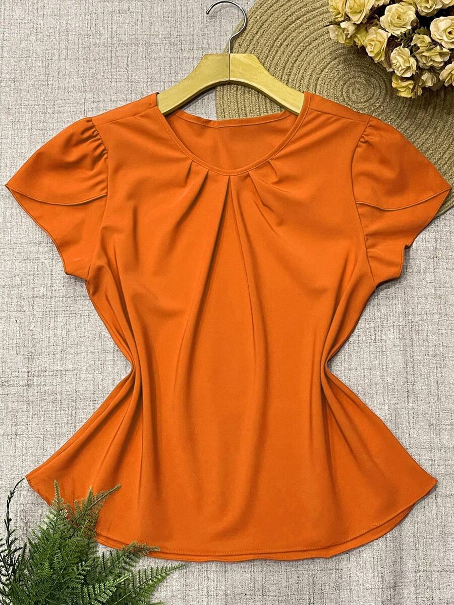 Women Blouses - Orange - View 1
