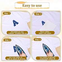 7CM, 1PC,26 PCS, Blue Patch, Black Patch ,PINK Patch ,White And Black Patch, 26 Blue English Letters A-Z, Shinier Letter Fashion Patch, DIY Sewing To Express Love, Unique Decorations For Clothing, Pants, Hats, Jeans, Wallet, Etc. - Blue - View 12