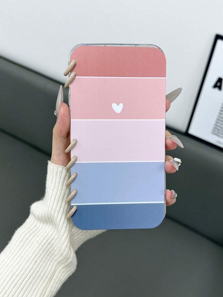 Minimalist Flip Notebook With Heart Pattern Drop Resistant Mobile Phone Protective Case With Mirror Attachment, Compatible With Apple IPhone 16 Pro Max, IPhone 16/Creative Personalized IPhone 16 Pro Spiral Notebook Phone Case, IPhone 16 Plus Phone Case, IPhone 14/11/15/12 Anti-Fall 13 Pro Max Phone Case, Fresh And High-End