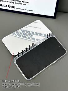 Minimalist Flip Notebook With Heart Pattern Drop Resistant Mobile Phone Protective Case With Mirror Attachment, Compatible With Apple IPhone 16 Pro Max, IPhone 16/Creative Personalized IPhone 16 Pro Spiral Notebook Phone Case, IPhone 16 Plus Phone Case, IPhone 14/11/15/12 Anti-Fall 13 Pro Max Phone Case, Fresh And High-End