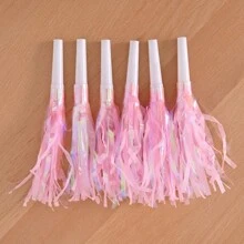 6pcs/Set Birthday Party Blowing Dragon With Tassel Whistles