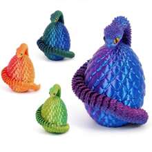 1pc 3D Printed Viper Snake Egg With Movable Joints, Can Take Out The Snake Egg, Plastic Material Artistic Craft, Suitable For Car, Home, Office And Party Decoration - Multicolor - View 13