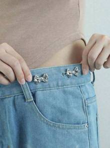 Adjustable Waistband Buckle Waist Sewing-Free Detachable Jeans Waist Stretch Big Change Small Metal Extender Button,Cute Butterfly Shaped Waist Tightener Buckle Pants Pins For Jeans, Skirts, Pants, Collar Buttons Brooch Pins For Women And Men, Metal Durable, Fashion And Detachable Pants Clip, Bag Accessories For Girl, Student And Gift For Mom And Friends Back To School