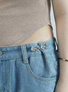 Adjustable Waistband Buckle Waist Sewing-Free Detachable Jeans Waist Stretch Big Change Small Metal Extender Button,Cute Butterfly Shaped Waist Tightener Buckle Pants Pins For Jeans, Skirts, Pants, Collar Buttons Brooch Pins For Women And Men, Metal Durable, Fashion And Detachable Pants Clip, Bag Accessories For Girl, Student And Gift For Mom And Friends Back To School