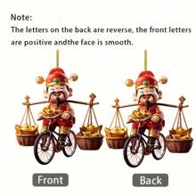 1 Decoración colgante estilo chino del Dios de la Riqueza entregado en tu puerta, adorno plano de acrílico para decoración navideña, decoración de Halloween, decoración de habitación, decoración estética, decoración de dormitorio, decoración del hogar