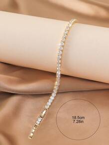 Hihho 1 chiếc vòng tay tennis nữ phong cách hip-hop đính đá Zirconia hình trái tim, thiết kế lấp lánh, đa năng, cao cấp, cá tính, màu kẹo ngọt, thích hợp cho các lễ hội, tiệc tùng, dạ hội. - Nhiều màu - Xem 7