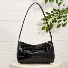 1 pieza Bolso Baguette bandolera de color brillante para niñas, bolso de axila, adecuado para uso diario, mejor opción de regalo