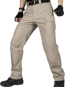 Men's Tactical Pants, Water Resistant Ripstop Cargo Pants, Lightweight EDC Work Hiking Pants, Outdoor Apparel - Màu Khaki - Xem 5
