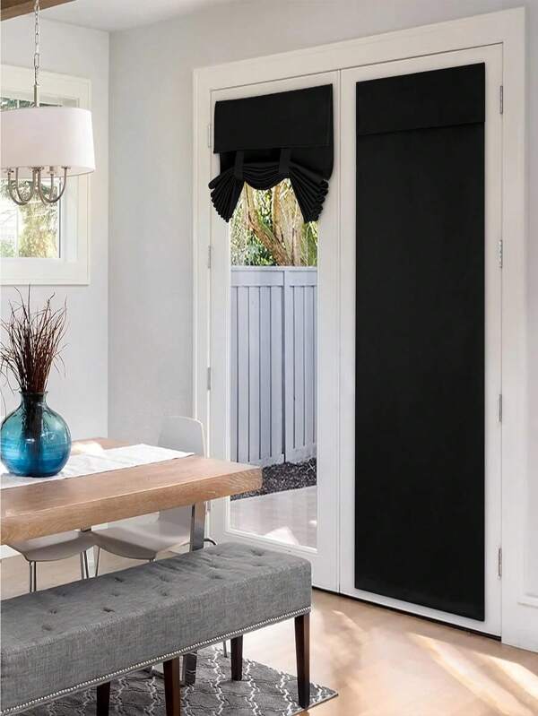 1pc Bedroom Curtain Blocks 99% Of Light, Hook And Loop Design, No Drilling Required, Easy Installation, Room Divider Blackout Curtain