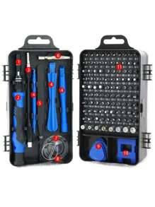 Zestaw precyzyjnych śrubokrętów, zestaw narzędzi do naprawy elektroniki, bity do 'a, komputera, PC, laptopa, telefonu, tabletu, majsterkowania domowego, konsol do gier, okularów, zegarka, dzwonka do drzwi, 115 w 1