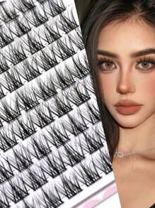 Dolly Lashes 100 piezas de pestañas postizas de mink artificial, efecto 3D natural, fácil de aplicar en los ojos, reutilizables, que dan un efecto instantáneo de ojos talla grande grandes, diseño segmentado para varias opciones de bricolaje, de 9-12mm para que puedas crear un par de ojos grandes personalizados - C - Ver 1