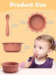 2 pezzi Set ciotola per alimentazione bambino in silicone con design a gatto, cucchiaio in silicone, ventose, adatto per microonde e lavastoviglie, adatto per bambini e uso domestico