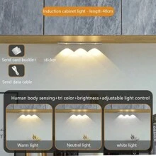 20cm/30cm/40cm/50cm LED Cabinet Light With Motion Sensor And 3-Color Adjustable Light Strip, Suitable For Cabinets, Shoe Racks, Entryways, Essential For Kitchen, Bedroom, Wardrobe And Home - Multicolor - View 10