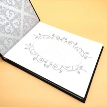 Sổ lưu niệm màu đen, thích hợp cho đám cưới, tiệc tùng, họp mặt, v.v. để khách mời ghi lại lời nhắn và chữ ký; cũng thích hợp cho lễ tưởng niệm; các trang giấy trắng trang nhã để ký tên và chụp ảnh; sổ lưu niệm bìa cứng; chia sẻ kỷ niệm; sổ lưu niệm tang lễ. - màu đen - Xem 7