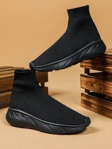 Chaussettes noires mode décontractée, douces, légères pour hommes, convient pour les déplacements
