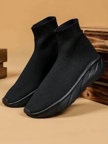 Chaussettes noires mode décontractée, douces, légères pour hommes, convient pour les déplacements