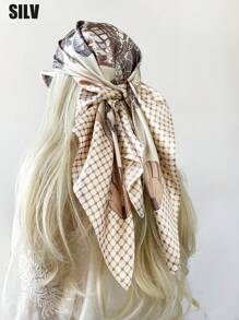 1 件 90 厘米佩斯利图案方形围巾，可作为头巾、头巾或头巾日常使用，头巾、发带、头带非常适合装扮您的外观 - 彩色 - 查看 35