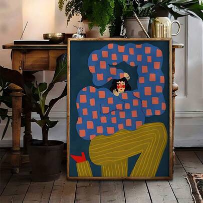 1 tấm áp phích vải canvas nhân vật trừu tượng - Trang trí tường nghệ thuật không khung - Hoàn hảo cho phòng khách, phòng ngủ và phòng ăn tại nhà