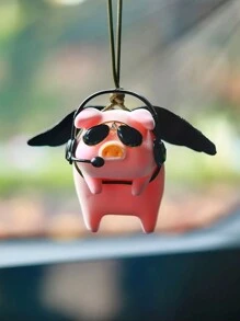 1pc Cartoon Pig Design Car Hanging Ornament