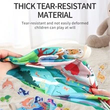 Libro de tela resistente a los desgarros como juguete educativo para bebés - Con papel crepitante, impermeable, libro de tela 3D, libro de rasgado silencioso, juguete educativo e intelectual de libro de tela suave - Multicolor - Ver 4