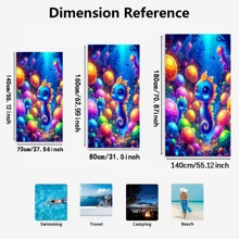 1pc Absorbent Beach Towel With Aquatic Animal Print, Quick Dry Swimming Towel, Soft & Comfortable Pool Towel, Suitable For Men And Women, Beach Essential Summer,Holiday