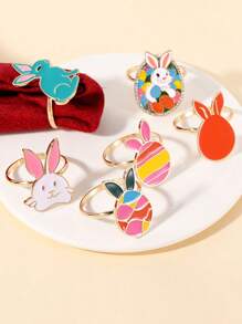 Creative Cute Rabbit Animal Shaped Napkin Ring, Tabletop Decoration