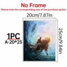 1pc Canvas Poster, Wooden Frame, Religion Art, Bible Verse Canvas, Ideal Gift For Bedroom Living Room Corridor, Wall Art, Wall Decor, Winter Decor, Room Decoration, Religion Posters For Room, Bible Home Decor, Vintage Room Decor Aesthetic, Jesus Cottagecore Wall Decor, Bathroom Kitchen Office Decor Coastal Decor Coastal Decor Beach Decor - Multicolor - View 15