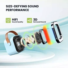 NetHong Mini Karaoke Machine With 2 Wireless Microphones - A Compact Karaoke Speaker Gifts - Blue - View 10