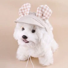 1 件装宠物帽子带耳孔可调节抽绳棒球狗帽适合中小型犬夏季染色猫咪遮阳帽宠物户外徒步运动帽用品