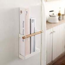 1pc Magnetic Refrigerator Side Hanging Storage Rack, Cling Film Kitchen Organizer, No Drill Hook, Spice Bottle Storage Iron Rack - Multicolor - View 10
