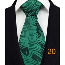 GOADAFOO Corbata de lujo de 8 cm para hombre, con rayas verdes, floral sólido, corbata de cuello tejida jacquard para hombre, novio, negocios, boda, fiesta