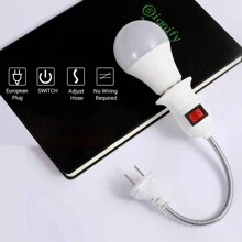 Kasotile 2pcs E27 Lamp Holder With Plug And Switch, Flexible Extension Lamp Bulb Holder Converter For Bedroom, Kitchen, Bulb Base With Plug-In Capability (EU Plug) - EU C Type Plug(220-240V) - View 7