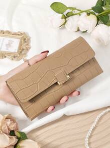 勃艮第包 Charry 红色包 酒红色包 时尚女士零钱包 三折 多卡槽 大容量 多功能钱包 女士优雅折叠卡槽和拉链口袋 女士钱包 钱包 长款钱包