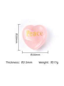 1 件水晶心形 30 毫米雕刻爱情文字婚礼装饰，情人节礼物，天然宝石