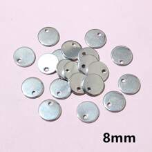 20pcs Coin Style Round Charms Pendant DIY Jewelry Making Accessories - Silver - View 10
