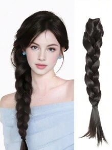 14 Inch Claw Clamp Woven Ponytail Hair Extension, Heatproof Synthetic Braiding Hair, Suitable For Women & Girls, Party & Daily Use - Multicolor - View 14