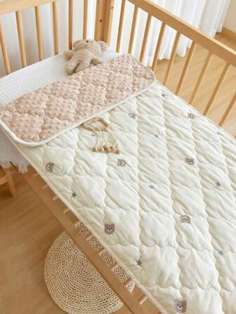 1pc Newborn Baby Nap Special Mattress, Autumn And Winter Baby Splicing Mattress, Machine Washable Mattress