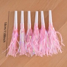 6pcs/Set Birthday Party Blowing Dragon With Tassel Whistles