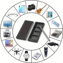 25 In 1 Magnetic Precision Screwdriver Set, Portable Computer Pc Phone Repair Tool Kit, -Durable S2 Steel Material - Black - View 5